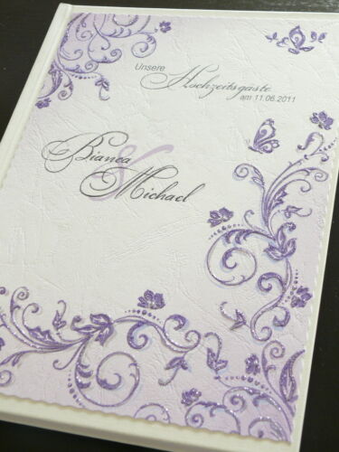 Livre d'or violet/Argent Décoration de table mariage livre d'or DECO 