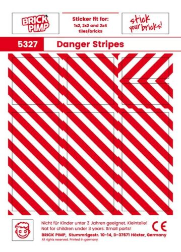 5327 Gefahrenstreifen ❤️ STICKER fit for LEGO® tiles ❤️ Danger Stripes 