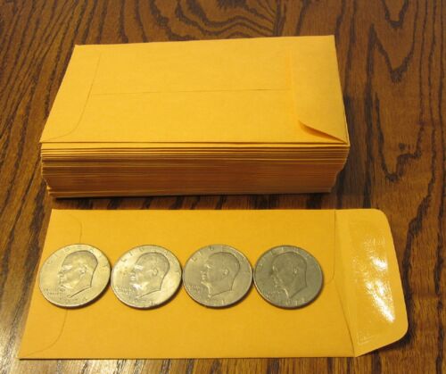 20 NEW KRAFT COIN CHANGE ENVELOPES  #7 SIZE 3.5&#034; X 6.5&#034;  JEWELRY PARTS STAMPS