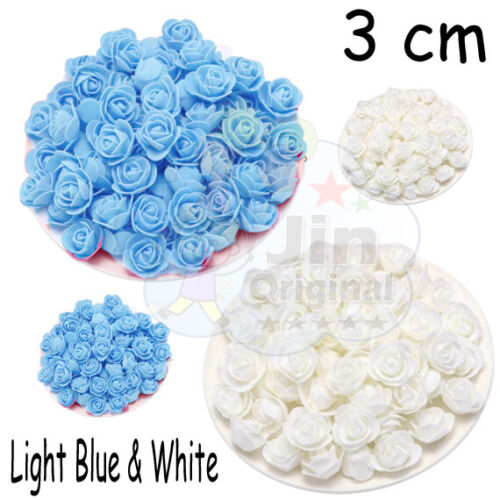 500pcs Artificial Flowers Foam 3 cm Roses without stem Wedding Bride Bouquet UK 