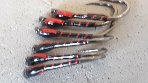 6  blk red barbless buzzers  size 12  trout flies 