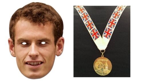 HW211+MI3 Andy Murray Face Mask with British Winners Medal 