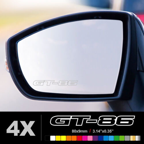 TOYOTA GT 86 WING MIRROR ETCHED GLASS CAR VINYL DECALS STICKERS SILVER ETCH