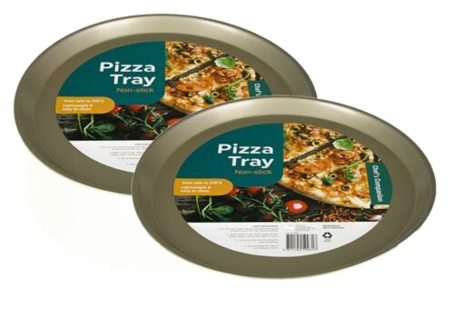 2x Pizza Tray Plate Pan Non-Stick 328mm Round Large Pizzas Oven