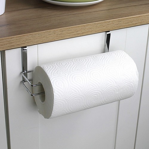 Edelstahl Papier Roll Handtuchhalter Racks-Unter Schrank Türschublade#~