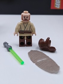 NEW Star Wars Qui-Gon Jinn Custom Lego Minifigure Poncho Brown Beard 75096