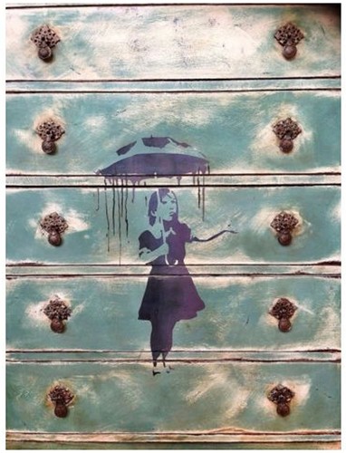 Banksy Nola Rain Girl Umbrella Stencils Paint Banksy Reusable Wall Art Stencils