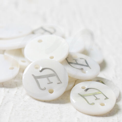 Natural Shell Silver Alphabet With 2 Holes-Alphabet-Letter-Round-Link 15mm CW
