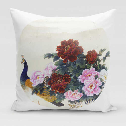 New Cover Peacock Flower Cushion Style 18''Fashion Pillow Colorful Oriental Case 