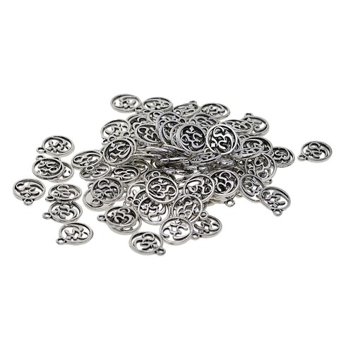 100Pcs Wholesale Unique Jewelry Findings Hollow Om Yoga Cut Charm Pendants