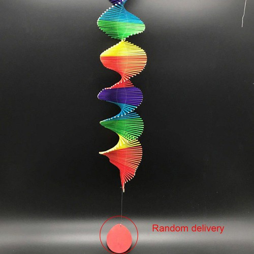 Rainbow Spiral Windmill Colorful Wind Chime Spinner Outdoor Hanging Pendant