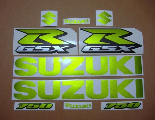 GSXR 750 custom pearl green decals stickers graphics kit set 2001 2003 2005 2009