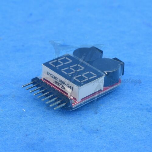 1-8S 2 in1 RC Li-ion Lipo Battery Low Voltage Meter Tester Buzzer Alarm NEW 