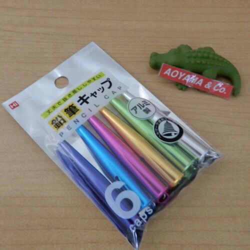 Kutsuwa Japan STAD Metal Pencil Cap Multi Colors 6-Cap RB016 
