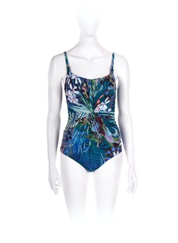 PARAH Monokini Intero ELEGANCE con Stampa Floreale Verde Blu Listino € 184 tg 46