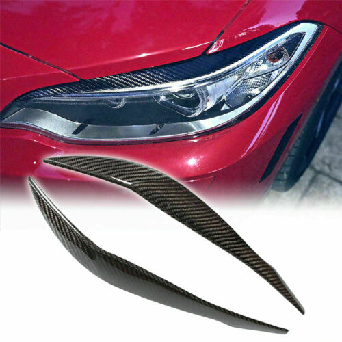 Carbon Fiber Car Headlight Eyelids Eyebrow For BMW 3 Series F30 328 320i 13-17 