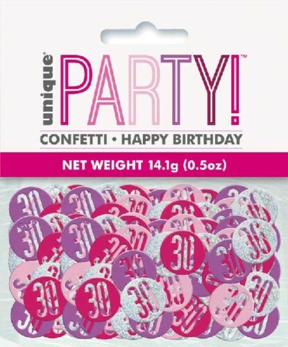 Pink 30th Birthday Party Supplies Tableware /& Decorations Glitz Age 30 Ladies