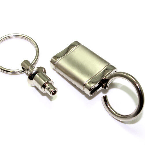Jeep Grille Logo Metal Satin Chrome Valet Pull Apart Key Chain Ring Fob