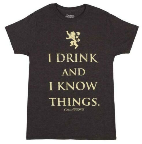 Game of Thrones je bois et je sais que les choses Lannister T-shirt Neuf Avec Étiquettes Officiel