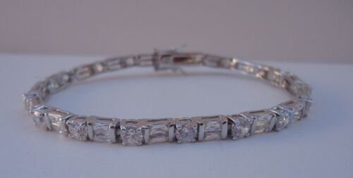 925 STERLING SILVER LADIES TENNIS BRACELET W18 CTS DIAMOND 7.5/'/' LONG//ELEGANT