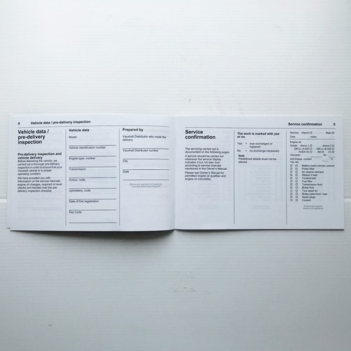 Vauxhall ASTRA GTC and VXR Service Book New Blank Genuine