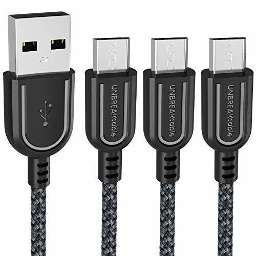 Unbreakcable Cable Micro USB 3-Pack/6.5ft Nylon Trenzado Android Cargador 