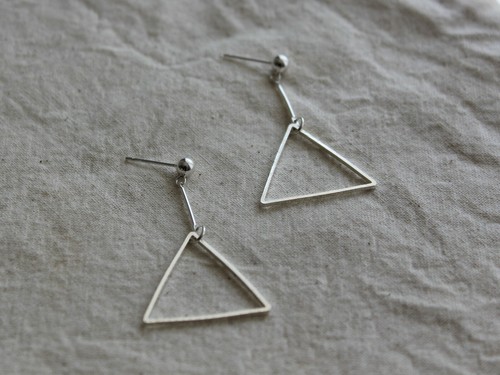 Silver triangle earrings Modern minimal Geometric earrings Gift for her