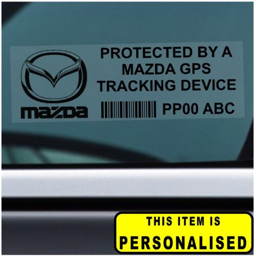 4 X Pegatinas GPS De Coche Mazda Personalizado dispositivo de rastreo Rastreador de alarma de seguridad 