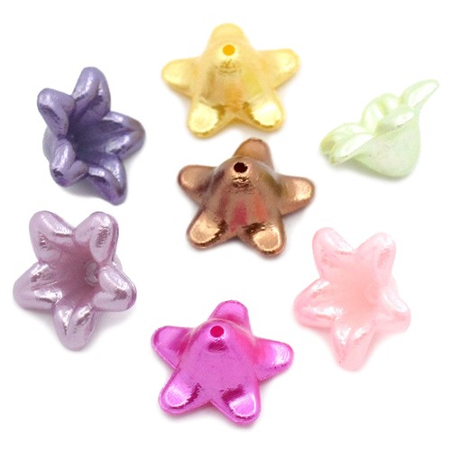 U5X5 200PCs Mixed Fleur Acrylique Spacer Beads 13x13mm 4//8/"x4//8/"