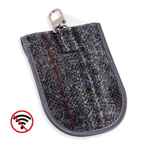 Monojoy Keyless Auto Chiave Segnale Blocker sacchetto Harris Tweed superficie RFID Signa.