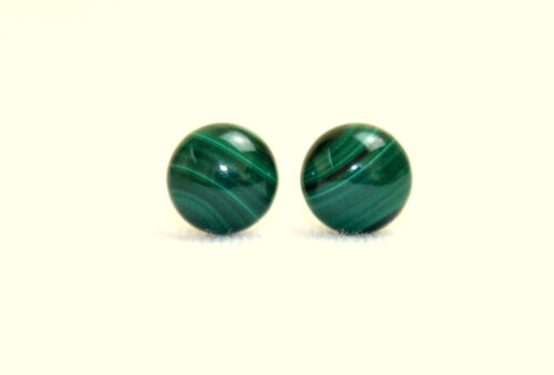 Details about   8mm Malachite Studs 8 mm Malakite Earrings Round Stud Earring 