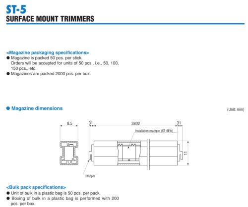 10k Ohm 14-Turn Cermet Trimmer 0.25W Vertical SMD Top Adjust ST-5 Multi Qty 