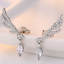 Womens Angel Wing Earrings Sterling Silver Plated Studs Stud Crystal Jewellery