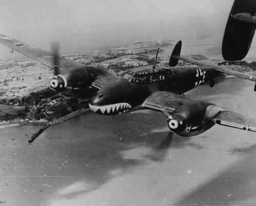 German Twin Propelled Messerschmitt BF 110 Bomber 8"x10" World War II Photo 492 