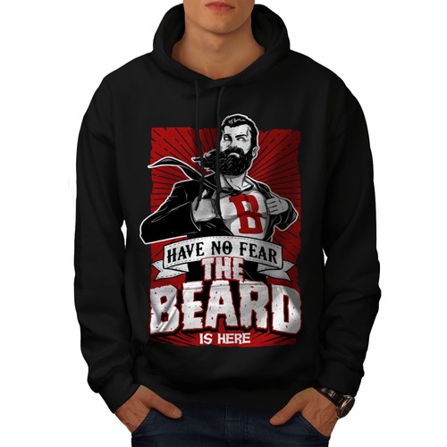 Have Casual Hooded Sweatshirt Wellcoda The Beard Is Here Mens Hoodie