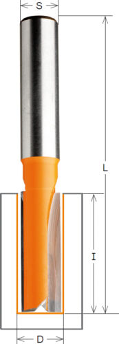 HM//HW Nutfräser für Handoberfräsen D=4 mm Schaft= 6 mm GL 60 mm CMT für Holz