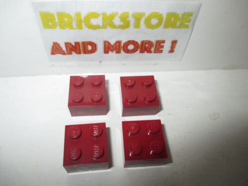 4x Brique Brick 2x2 3003 Dark Red/Rouge/Rot Lego 