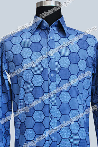 Details about   Batman Hexagon Cotton Joker Blue Shirt Halloween Handsome Party Cosplay Costume 