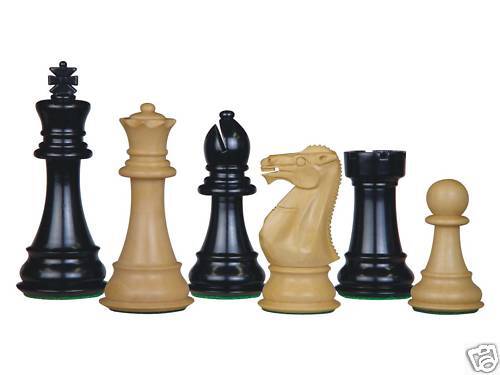 Imperial Staunton Ebonized Chess Pcs 4" 2 Extra Queens 