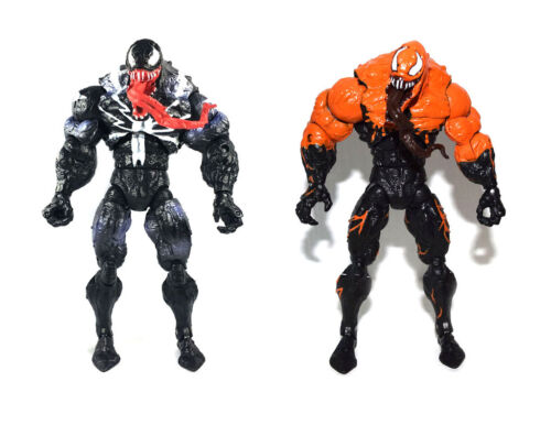 Marvel Comic 7/" Spider-Man Black /& Variant Orange Venom Loose Action Figure Set