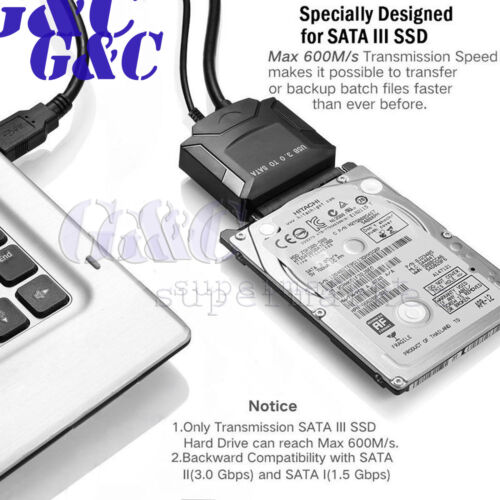 USB 3.0 to 2.5/" HDD SATA III Hard Drive Cable Adapter for SATA3.0 SSD/&HDD