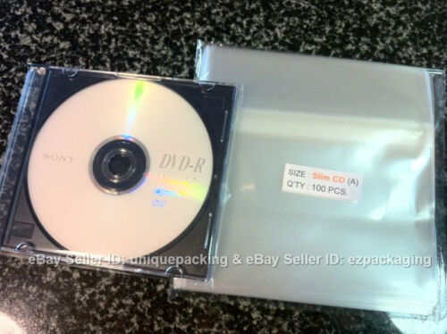 300 Pcs 5 7//8 x 5 1//8 Clear Slim CD Case Cello Cellophane Poly Bags Sleeves