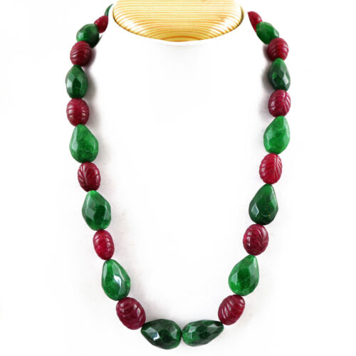 Emeraude /& Rubis Poire Facette Collier-NK 09-MF7 environ 50.80 cm 575.00 cts Earth mined 20 in