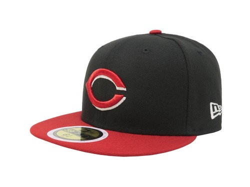 New Era 59Fifty Cap MLB Cincinnati Reds Boys Kids Youth Size Black Red 5950 Hat