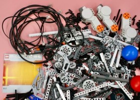 Retired Lego Mindstorms NXT 8527 Parts Lot CD Sensors Tires Cables Motors Axles