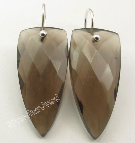 Details about  / 925 Silver Fabulous SMOKY QUARTZ Triangle EXTRA ORDINARY Earrings 1.5/"