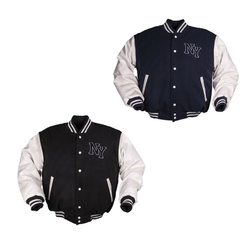 Nuevo ny béisbol chaqueta con parche negro//blanco /& Navy//blanco talla s-3xl