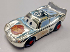 Disney Pixar Cars Lightning McQueen Stunt Racers Pull Back N Go Rare Silver