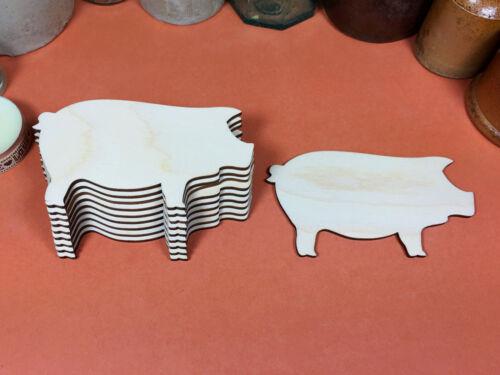 Pot en bois Bellied Pig formes 10cm x10 en bois artisanat blanc forme découpes 