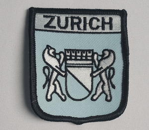 Approx 70mm FREE UK Delivery! ZURICH ON SHIELD Embroidered Sew on Patch